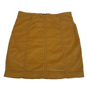 Free People Corduroy Mini Skirt Indie Boho Retro Academia Preppy Capsule Mustard